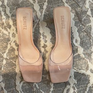 Schutz mules with low heal